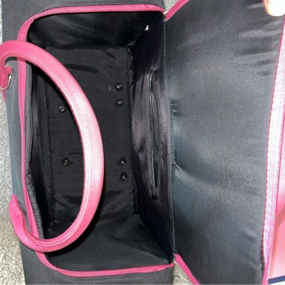 Mary Kay Black Pink Rolling adjustable travel suit case makeup suitcase bag-VTG - Picture 8 of 9